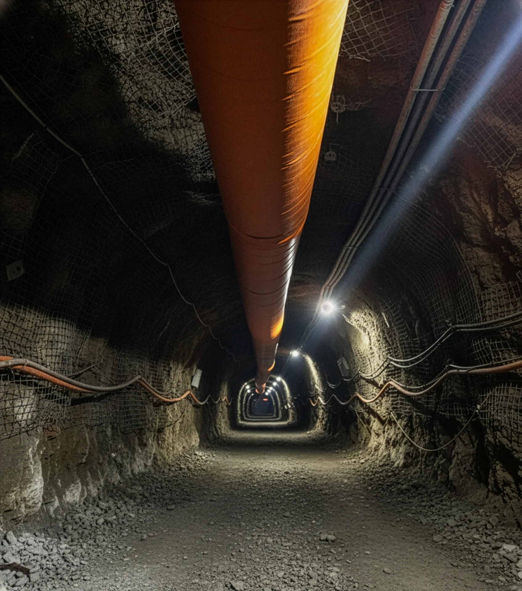 Operación minera a gran escala en cordillera con infraestructura ARG instalada